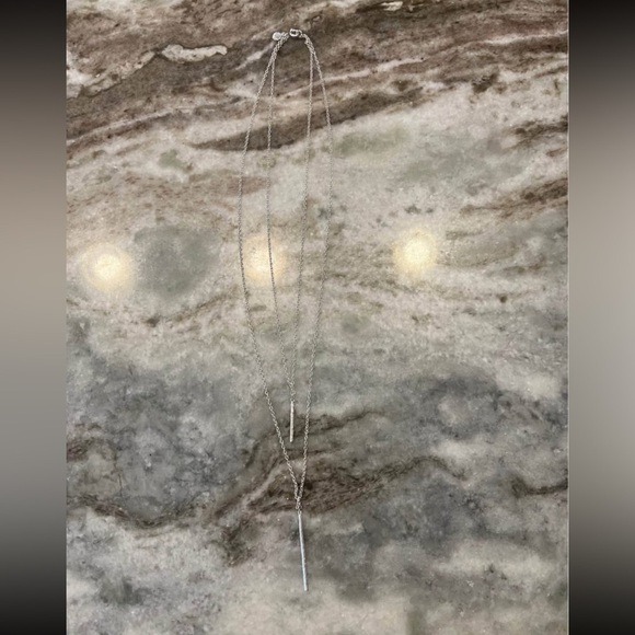 GORJANA marlow silver tone necklace. Double chain. Unique. Simple. - Picture 3 of 5